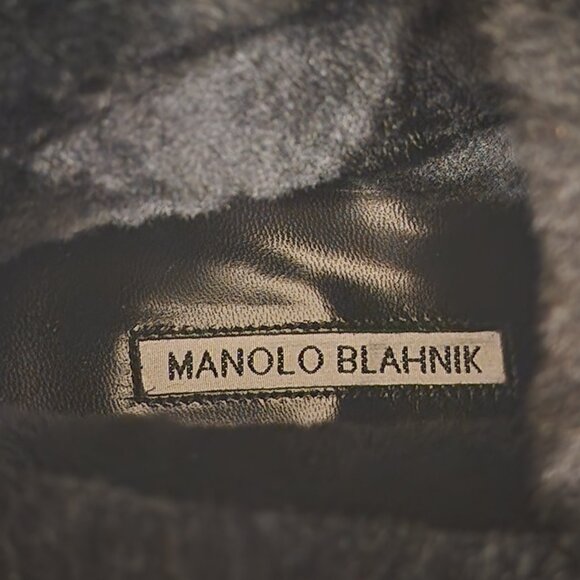 Brand New!!| Manolo Blahnik: Mircus Suede Shearling Lace-Up Booties - Picture 8 of 14